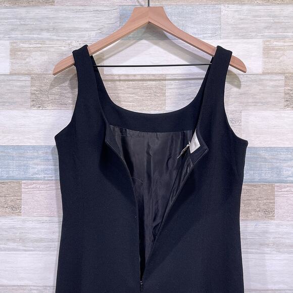 JONES NEW YORK 100% Worsted Wool Sheath Dress Black Vintage USA Made Womens 12 - Picture 6 of 8